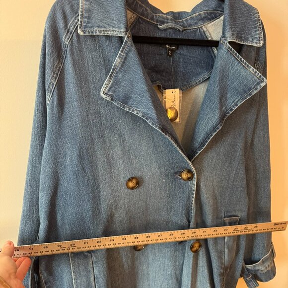 NWT Reitmans Denim Trench Coat XL - Picture 2 of 6
